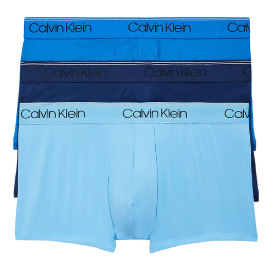 Calvin Klein:ローライズトランクス 3PK (ニューネイビー/アーテジアンブルー/ブルーパラダイス)