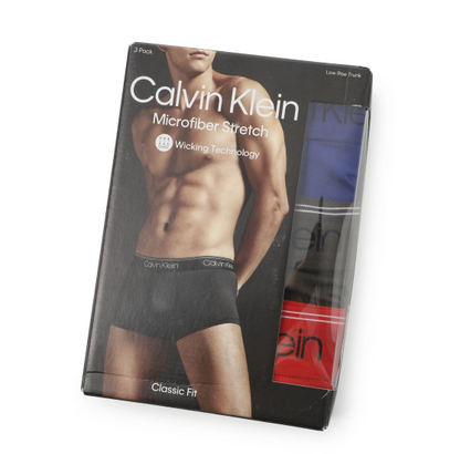 Calvin Klein：ローライズトランクス 3PK (レッド/グリーン/ブルー)
