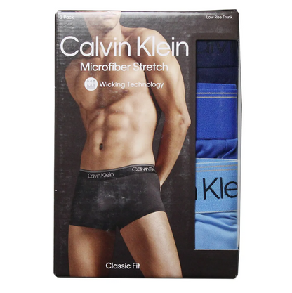 Calvin Klein:ローライズトランクス 3PK (ニューネイビー/アーテジアンブルー/ブルーパラダイス)