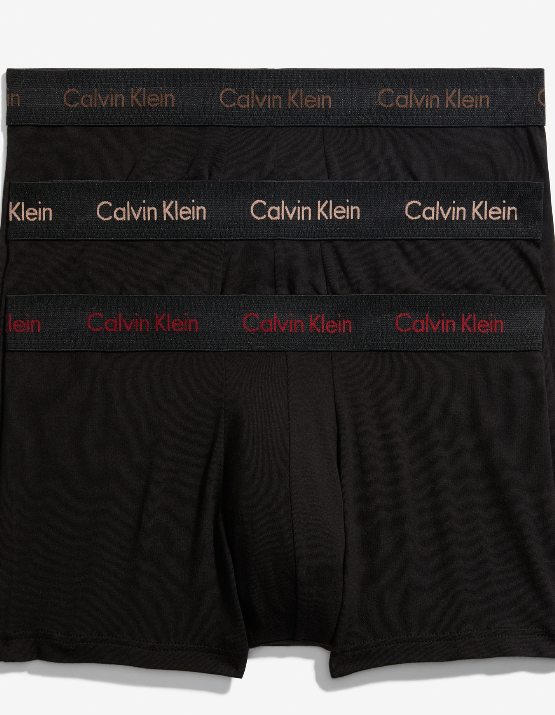 Calvin Klein：ローライズトランクス 3PK (ブラック)